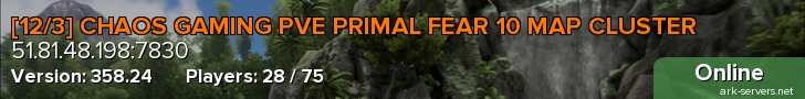 [12/3] CHAOS GAMING PVE PRIMAL FEAR 10 MAP CLUSTER