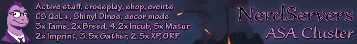 [NerdServers] ASA Cluster (PvE/NoWipe/QoL/decor/boosted)