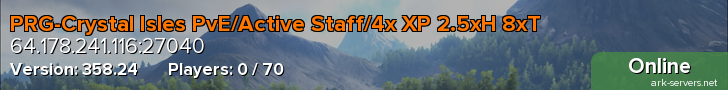 PRG-Crystal Isles PvE/Active Staff/4x XP 2.5xH 8xT