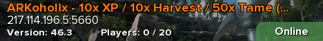 ARKoholix - 10x XP / 10x Harvest / 50x Tame (Custom Loot)