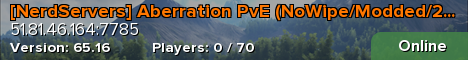 [NerdServers] Aberration PvE (NoWipe/Modded/2-5x)