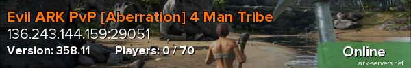 Evil ARK PvP [Aberration] 4 Man Tribe