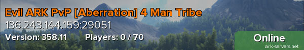 Evil ARK PvP [Aberration] 4 Man Tribe
