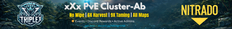 xXx PVE - No Wipe - Cluster - 6X Harvest - 9X Taming - AB