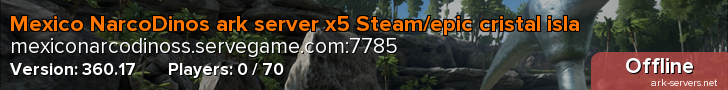 Mexico NarcoDinos ark server x5 Steam/epic cristal isla