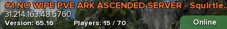 #1 NO WIPE PVE ARK ASCENDED SERVER - SquirtleArk.com [AST]