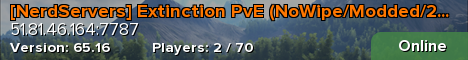 [NerdServers] Extinction PvE (NoWipe/Modded/2-5x)