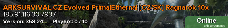ARKSURVIVAL.CZ Evolved PrimalEthernal [CZ/SK] Ragnarok 10x