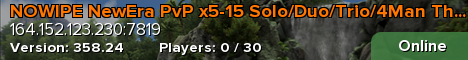 NOWIPE NewEra PvP x5-15 Solo/Duo/Trio/4Man TheCenter