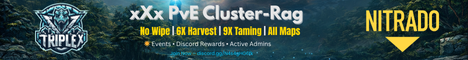 xXx PVE - No Wipe - Cluster - 6X Harvest - 9X Taming - Rag